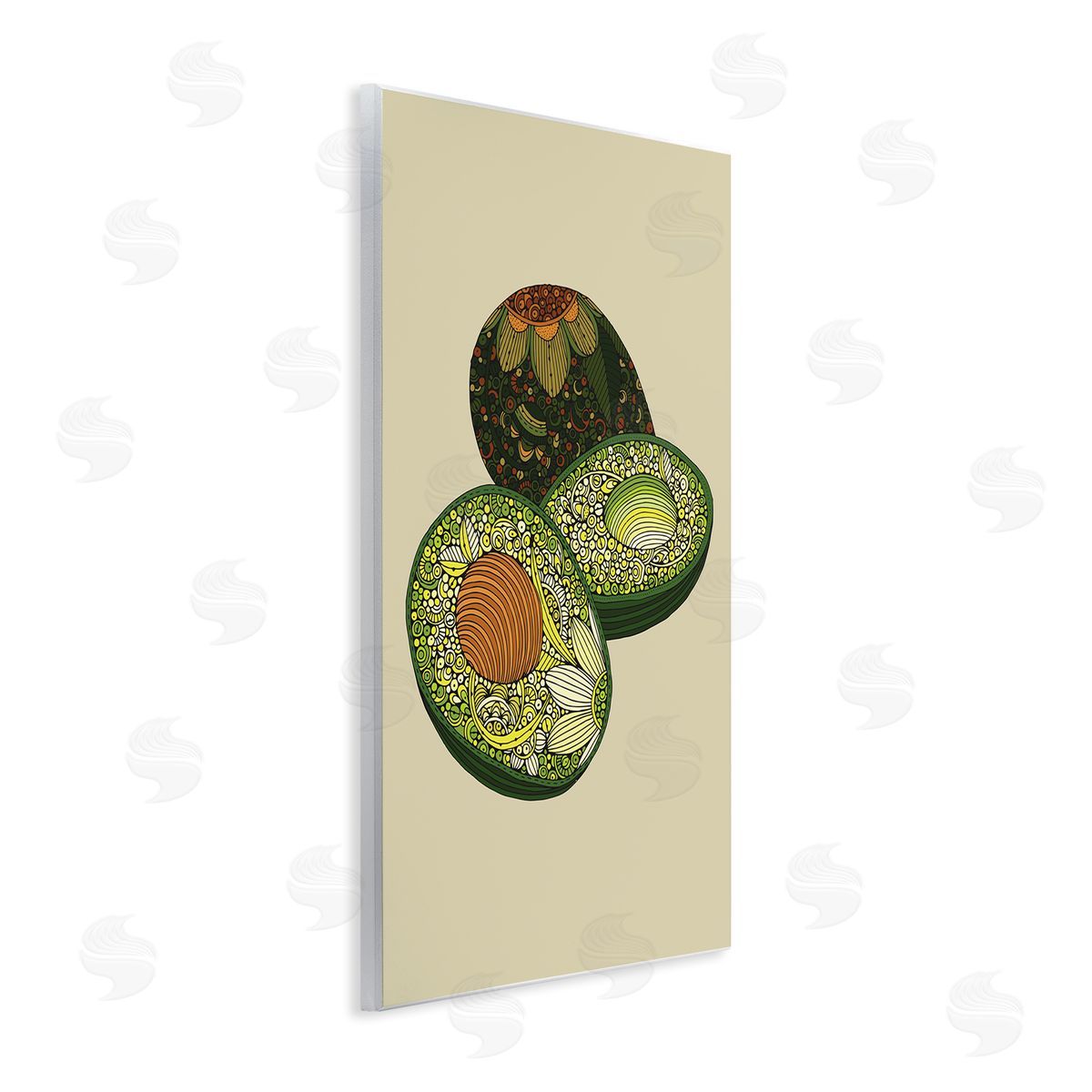 Valentina Harper Intricate Floral Pattern Avocado Fruit Still Life Wall Plaque Art Print