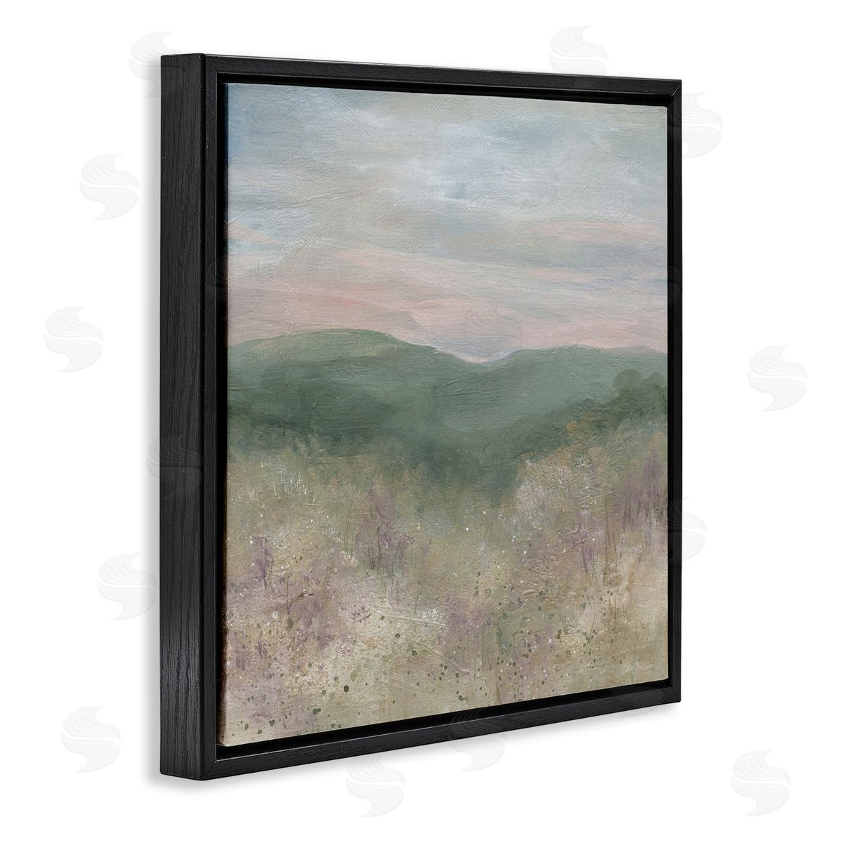 Carol Robinson Mysterious Mountain Nature Abstract Forest Tree Tops  Black Floating Frame Canvas Wall Art Print