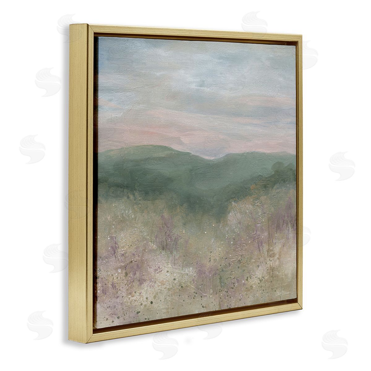 Carol Robinson Mysterious Mountain Nature Abstract Forest Tree Tops  Gold Floating Frame Canvas Wall Art Print