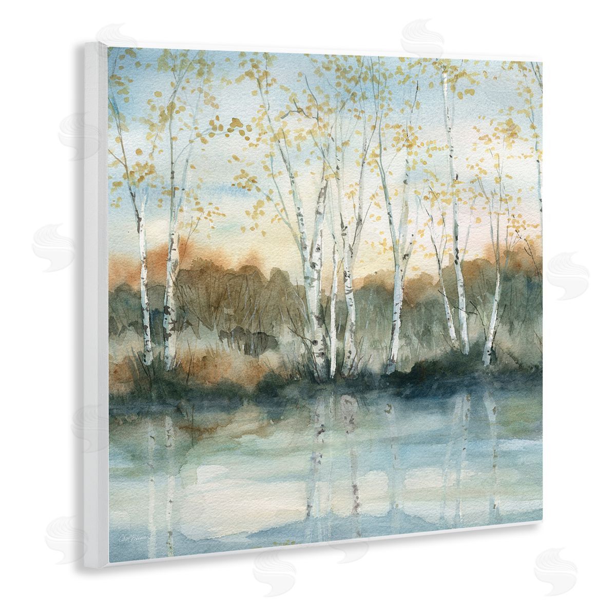 Quaint Birch Tree Reflections Wood Plaque Wall Art, Home Decor by Carol Robinson