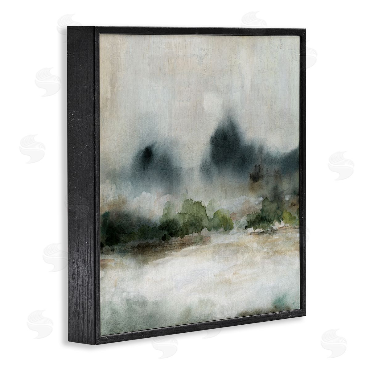 Carol Robinson Enigmatic Foggy Mountain Abstract Landscape Scene  Black Framed Glicee Wall Art Print
