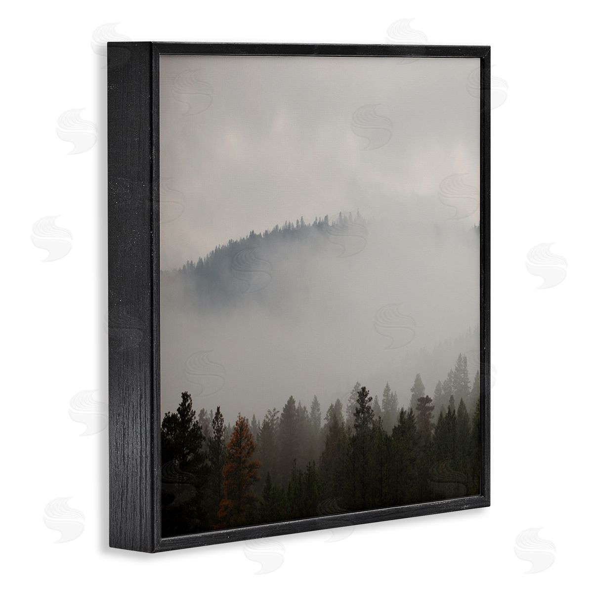 Carol Robinson Misty Mountain Weather Obscured Forest Tree Tops Black Framed Glicee Wall Art Print
