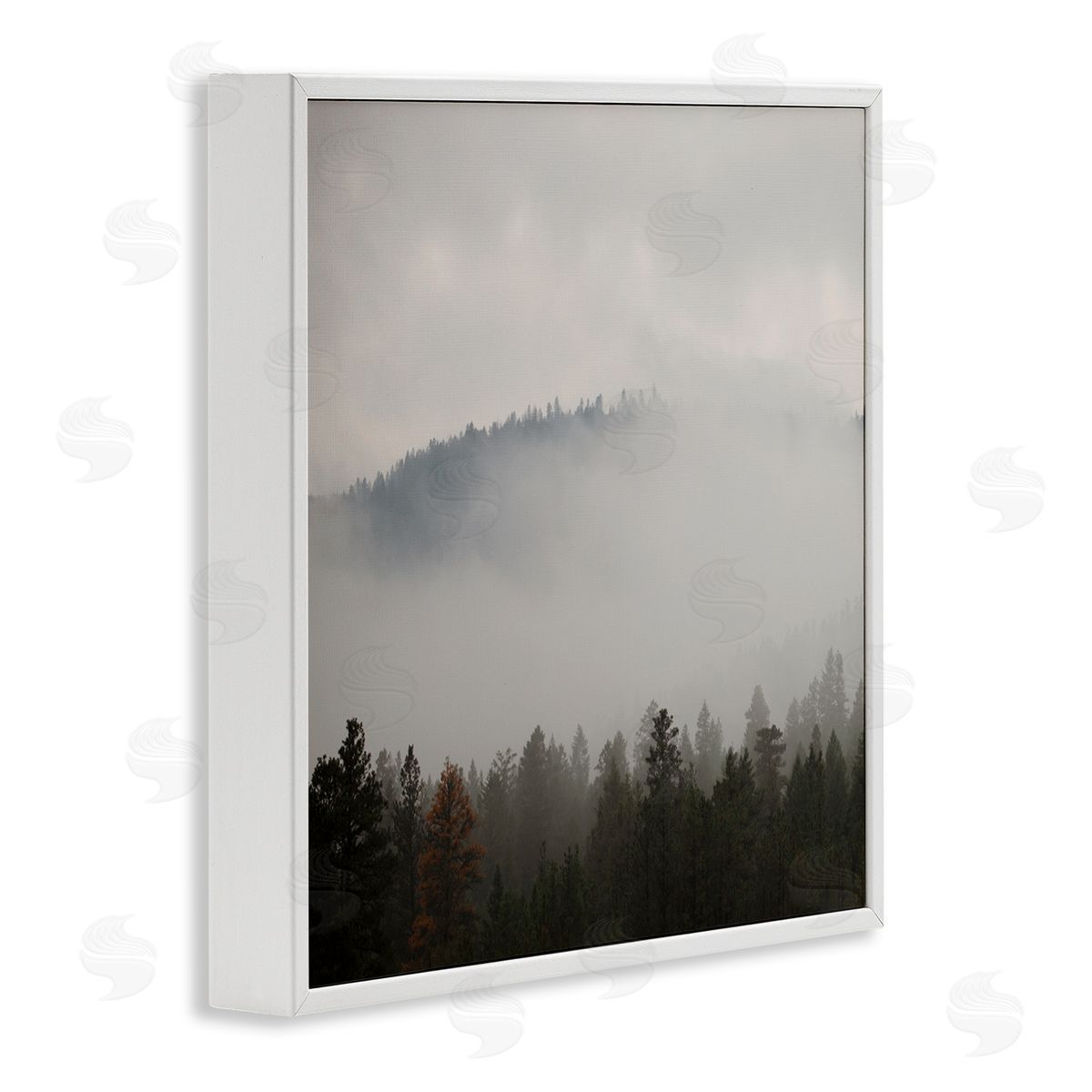 Carol Robinson Misty Mountain Weather Obscured Forest Tree Tops White Framed Glicee Wall Art Print