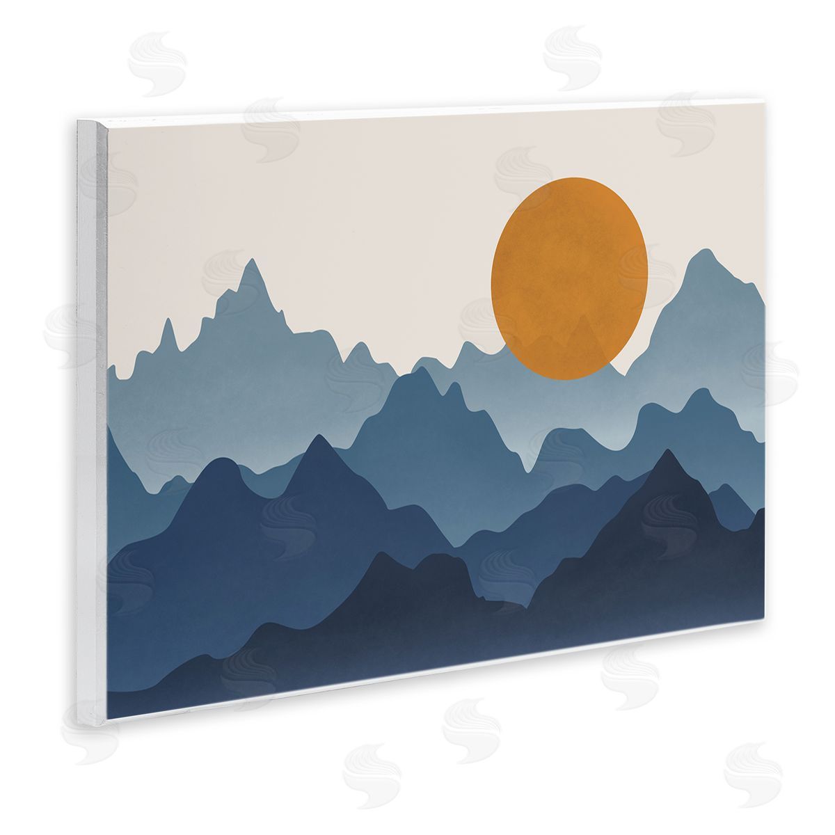 JJ House LLC Rising Sun Jagged Layered Mountain Range Peaks  Wall Plaque Art Print