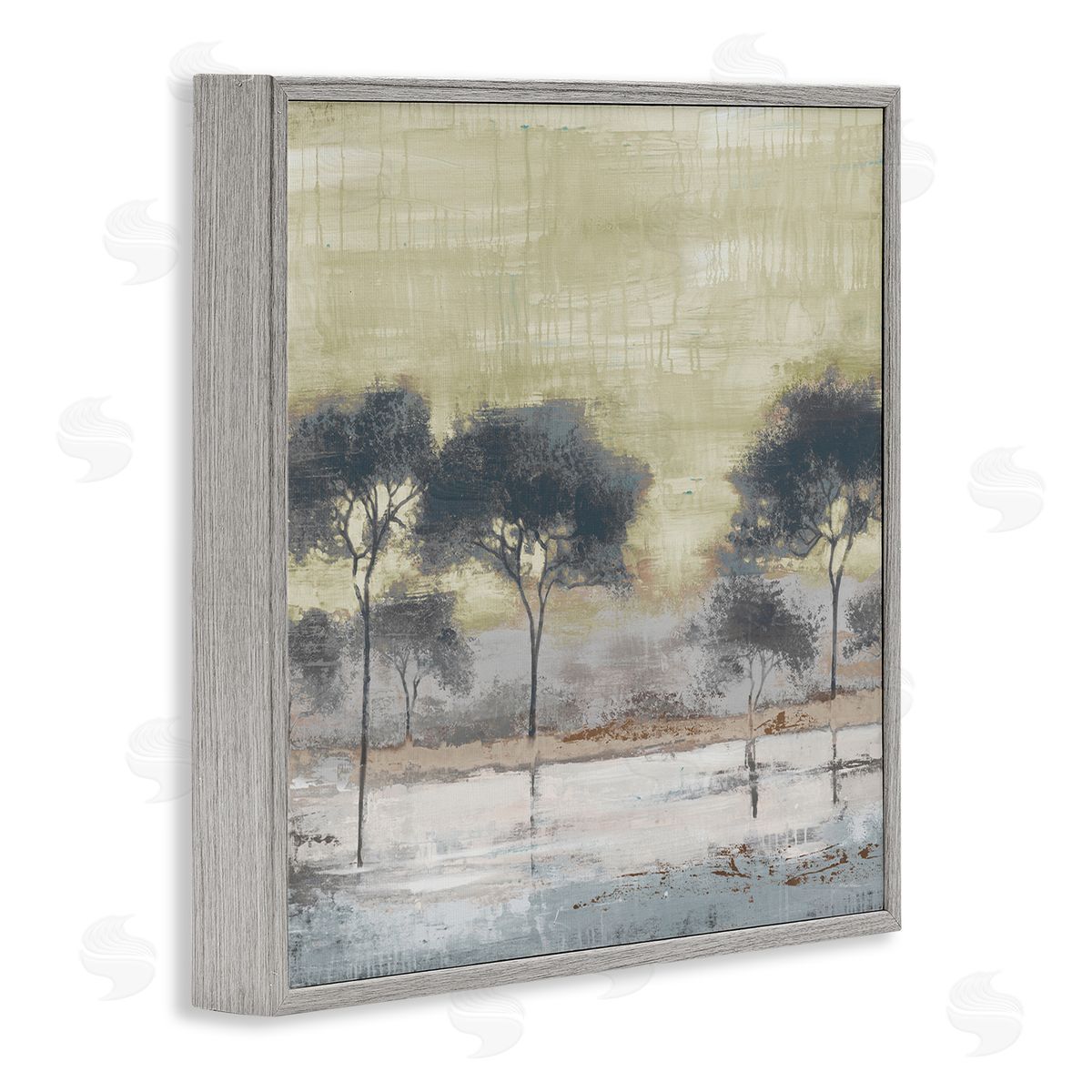 Liz Jardine Marshland Trees Water Surface Reflection Nature Scene Gray Framed Glicee Wall Art Print