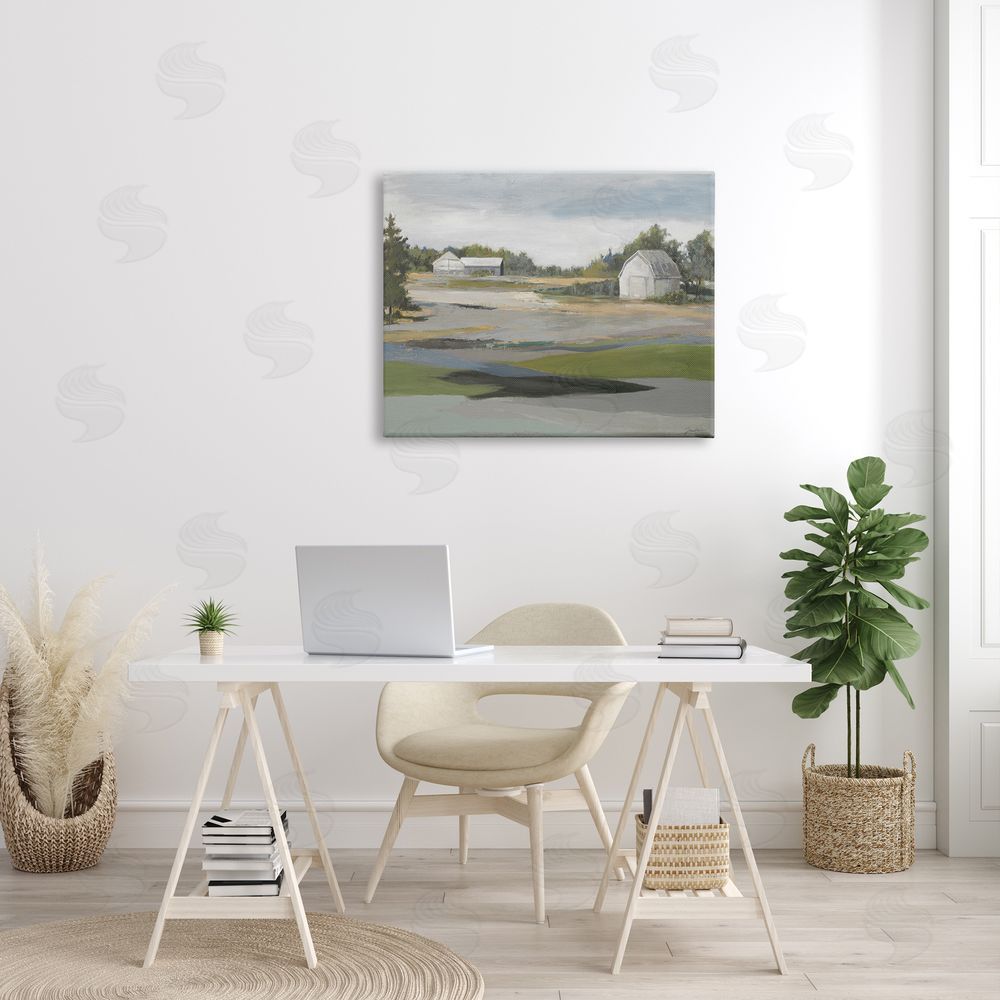 Liz Jardine Rural Farmland Vast Country Barn Agricultural Field  Canvas Wall Art Print in Room
