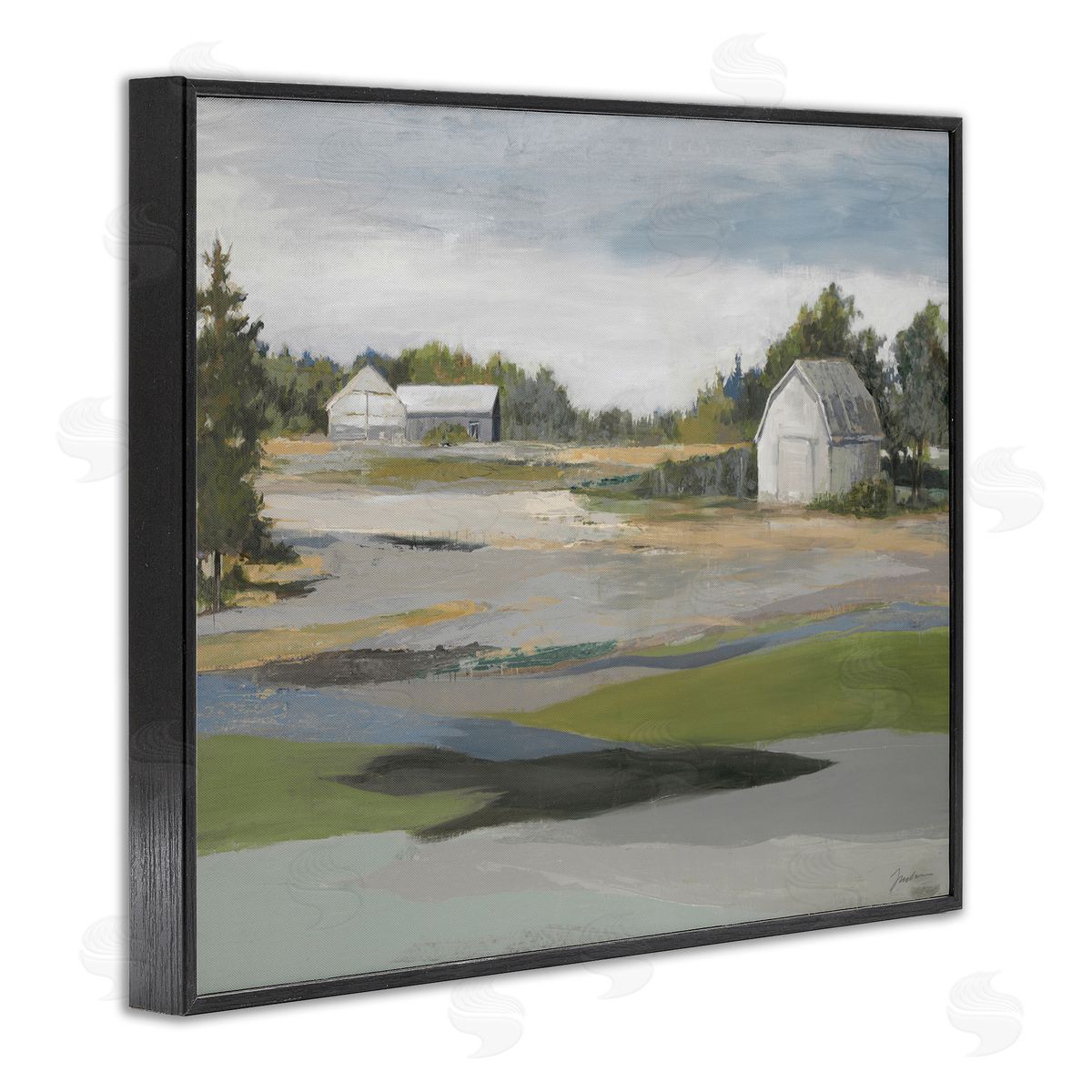 Liz Jardine Rural Farmland Vast Country Barn Agricultural Field  Black Framed Giclee Wall Art Print