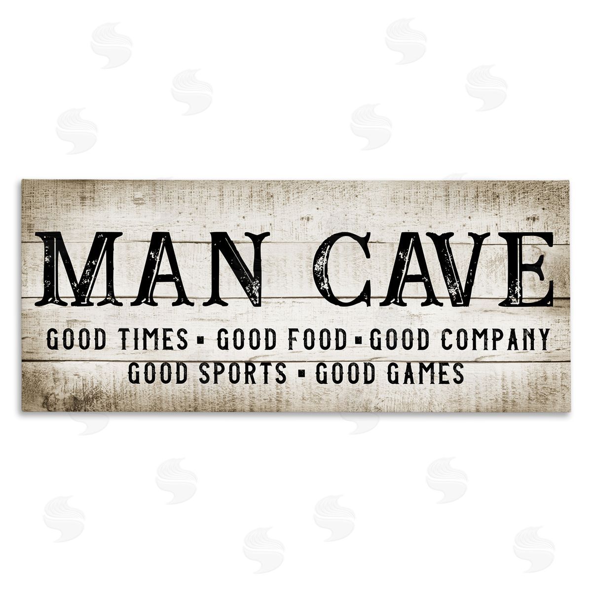 CAD Designs Man Cave Rustic Grain Pattern Typography Sign 