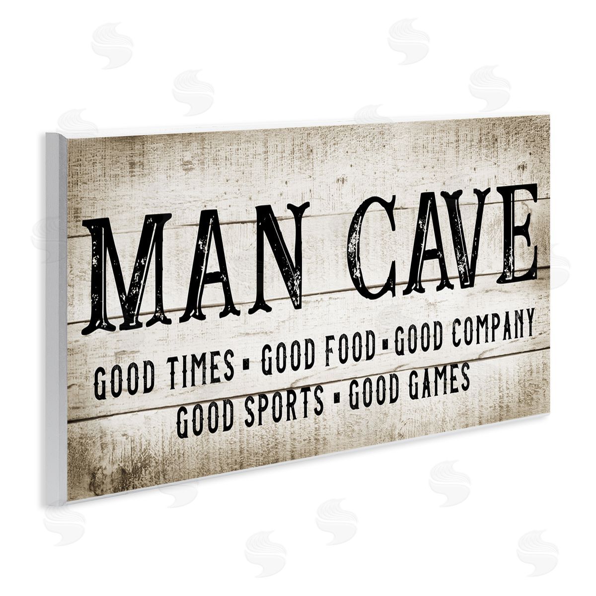 CAD Designs Man Cave Rustic Grain Pattern Typography Sign 