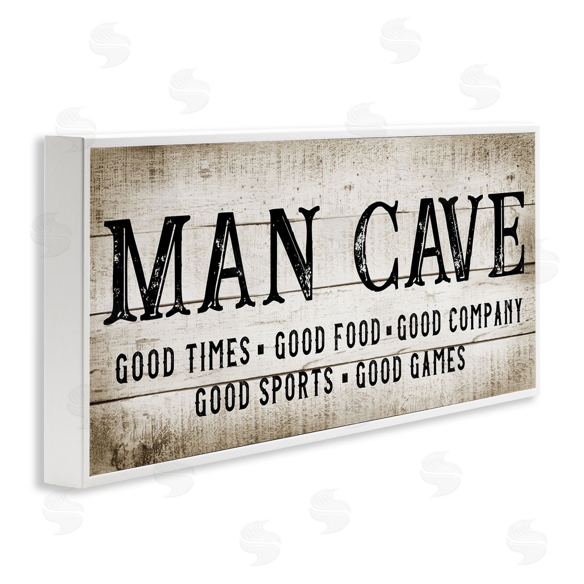 CAD Designs Man Cave Rustic Grain Pattern Typography Sign 