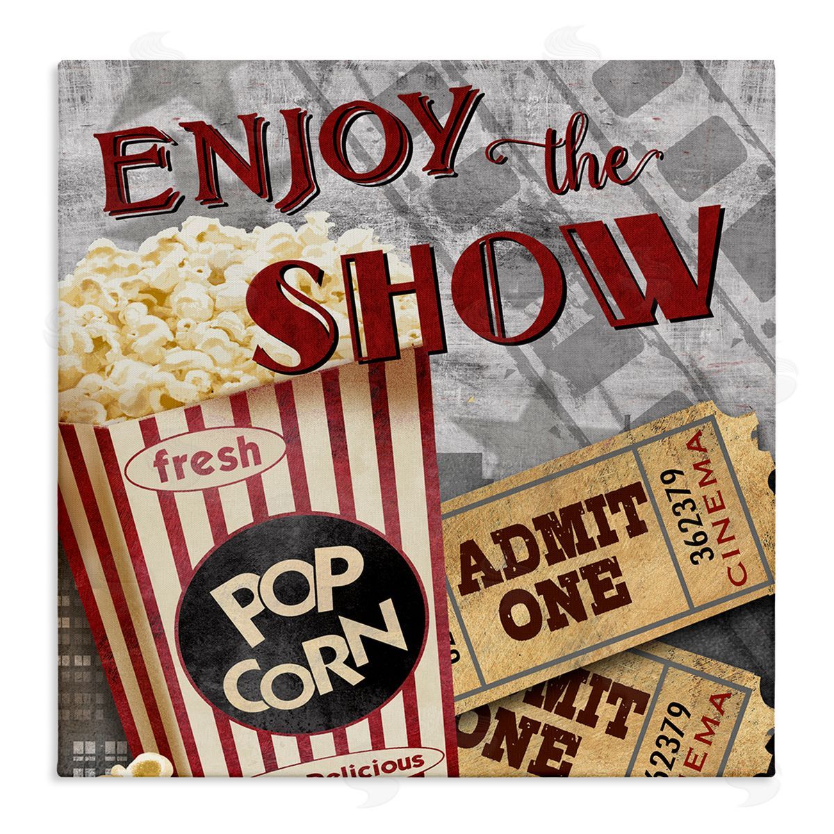 Conrad Knutsen Enjoy The Show Vintage Movies Entertainment Tickets  Stretched Canvas Wall Art Print