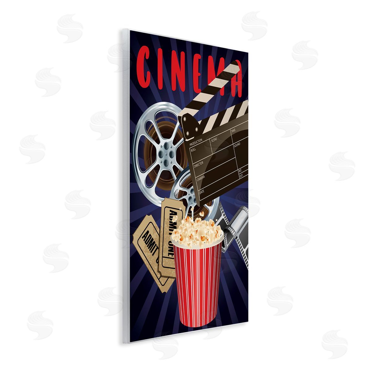 Yvonne Coleman Burney Cinema Movie Reel Popcorn Entertainment Sign Wall Plaque Art Print