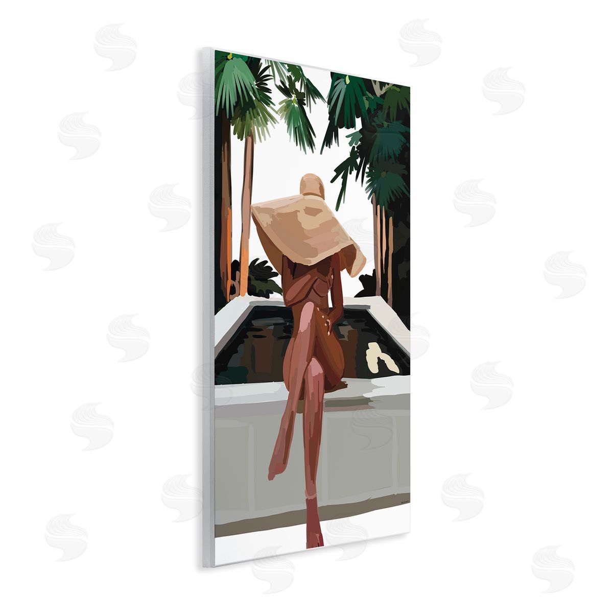 Amelia Noyes Trendy Upscale Woman Tropical Summer Hot Tub Wall Plaque Art Print