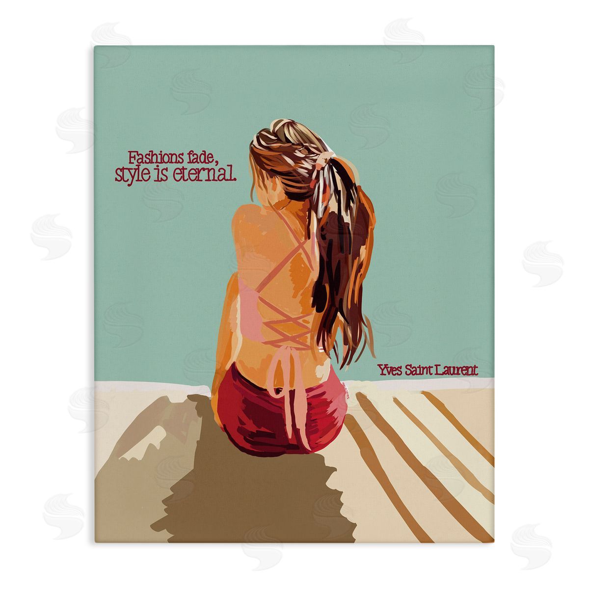 Amelia Noyes Style is Eternal Motivating Fashion Quote Beach Woman Stretched Canvas Wall Art Print