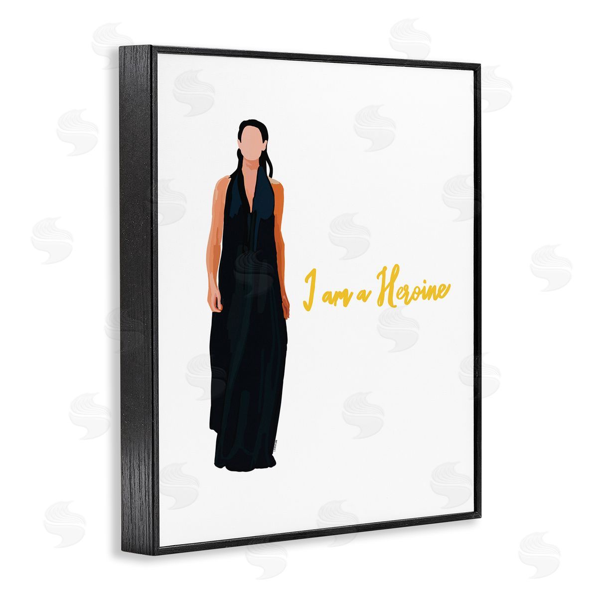 Amelia Noyes I Am A Heroine Glam Fashion Woman Encouraging Phrase  Black Framed Giclee Wall Art Print