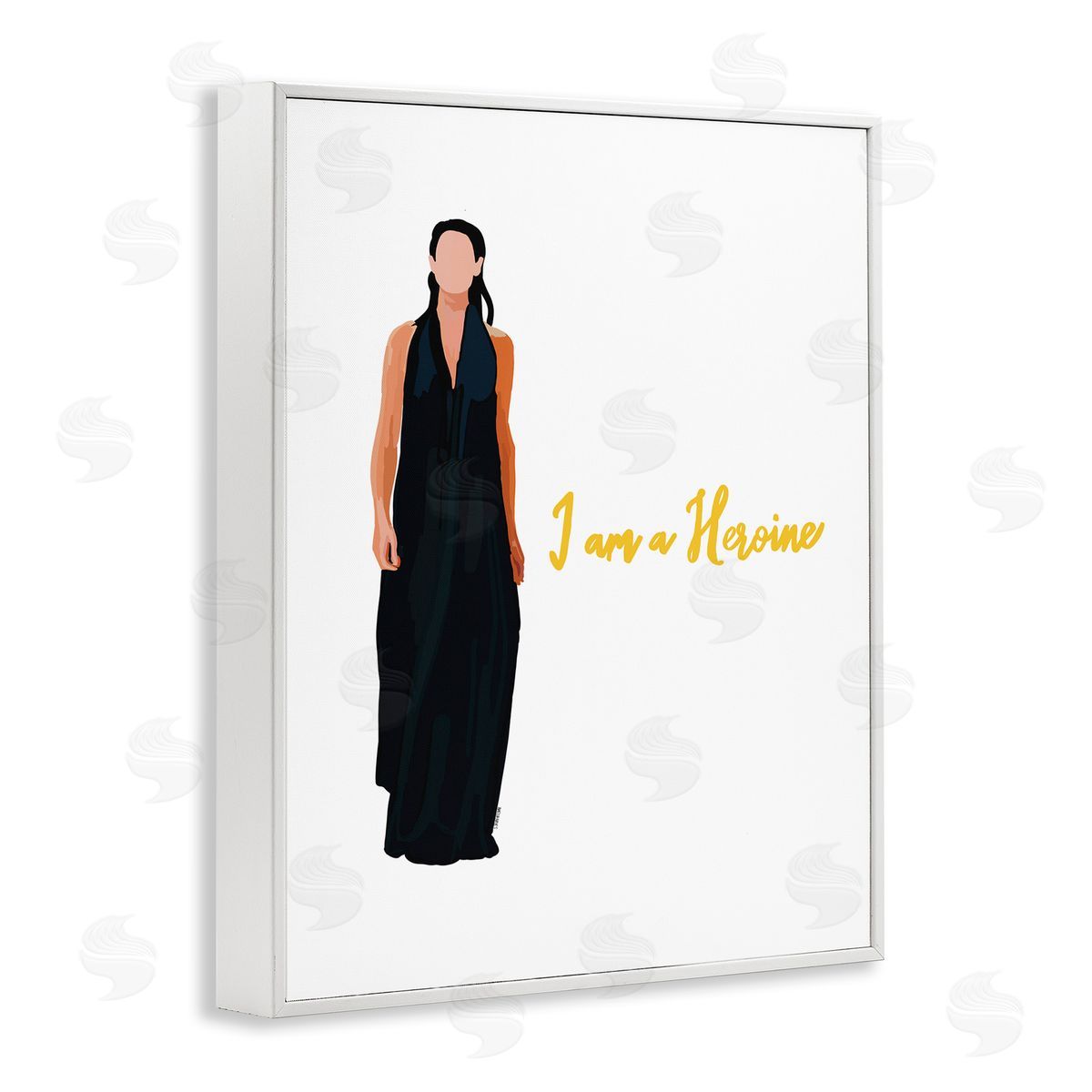Amelia Noyes I Am A Heroine Glam Fashion Woman Encouraging Phrase  White Framed Giclee Wall Art Print