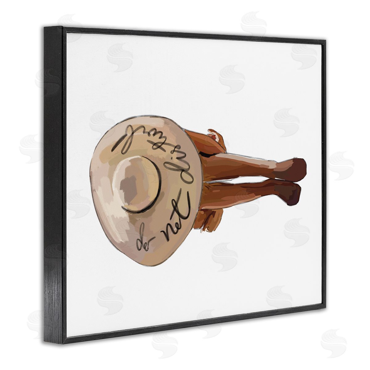 Amelia Noyes Do Not Disturb Beach Woman Relaxing Sun Hat Black Framed Giclee Wall Art Print