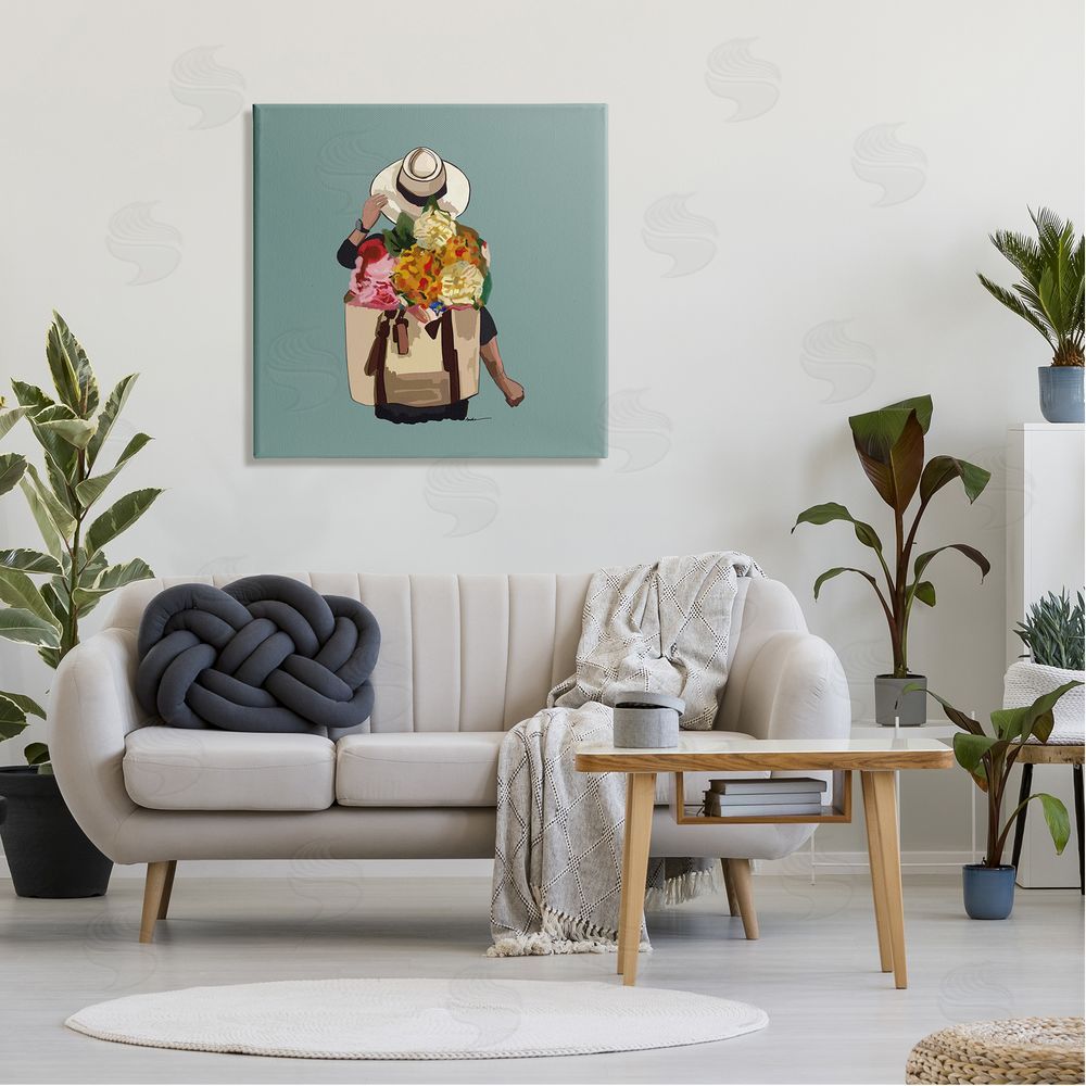 Amelia Noyes Mixed Flower Arrangement Backpack Summer Blooms  Canvas Wall Art in Room