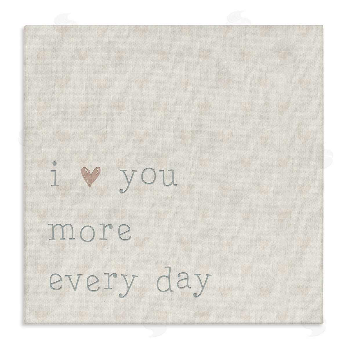 CAD Designs Love You More Casual Heart Print Pattern  Stretched Canvas Wall Art Print