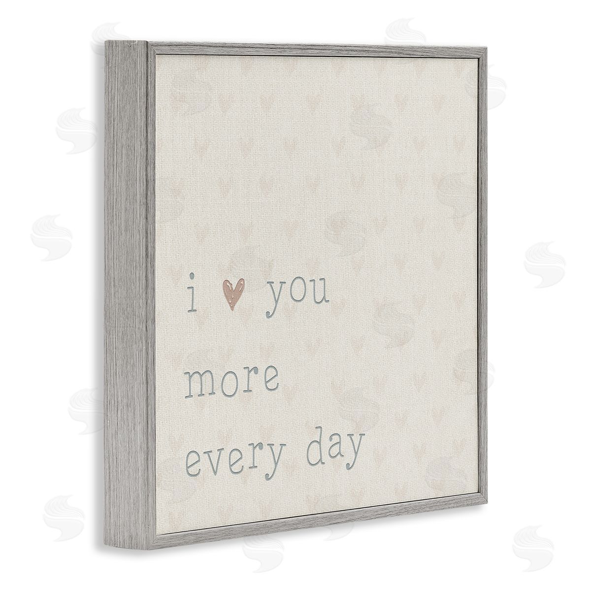 CAD Designs Love You More Casual Heart Print Pattern  Gray Framed Glicee Wall Art Print