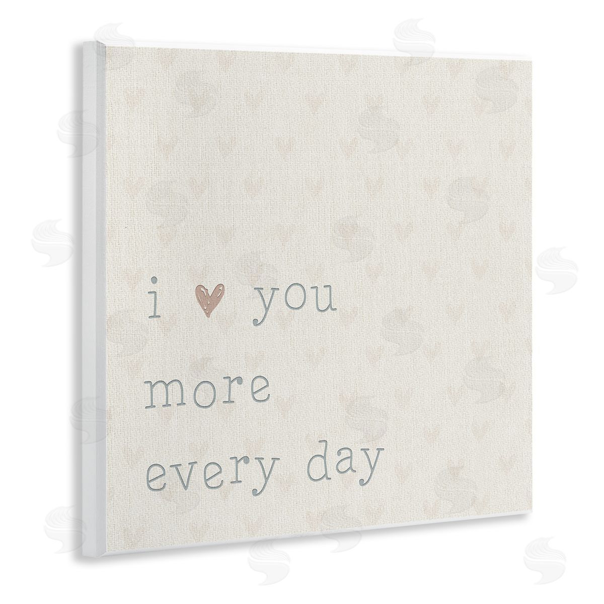 CAD Designs Love You More Casual Heart Print Pattern  Wooden Wall Plaque Art Print