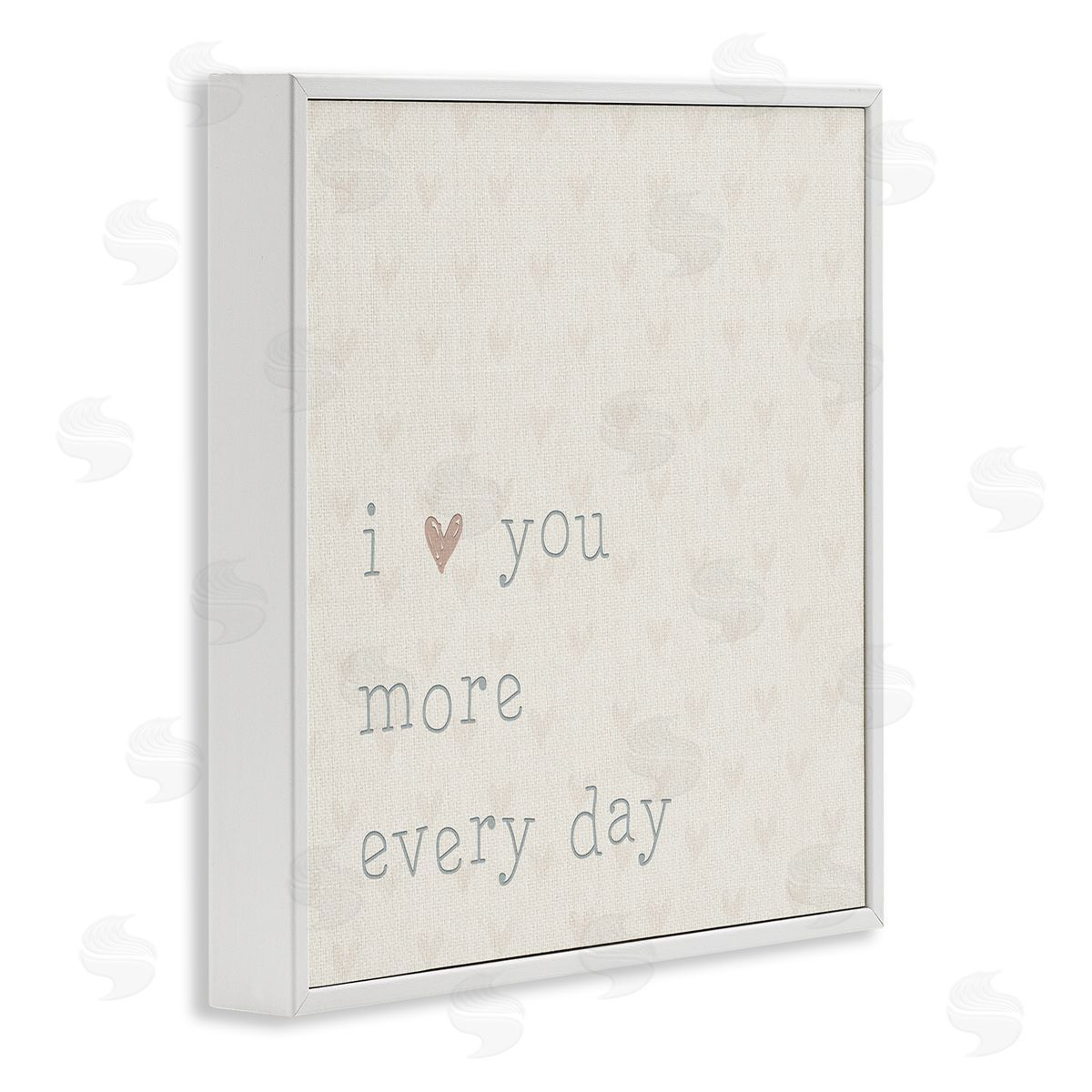 CAD Designs Love You More Casual Heart Print Pattern  White Framed Glicee Wall Art Print