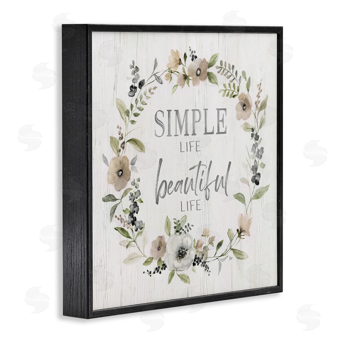 Nan Simple Beautiful Life Uplifting Flower Blossoms Phrase  Black Framed Glicee Wall Art Print