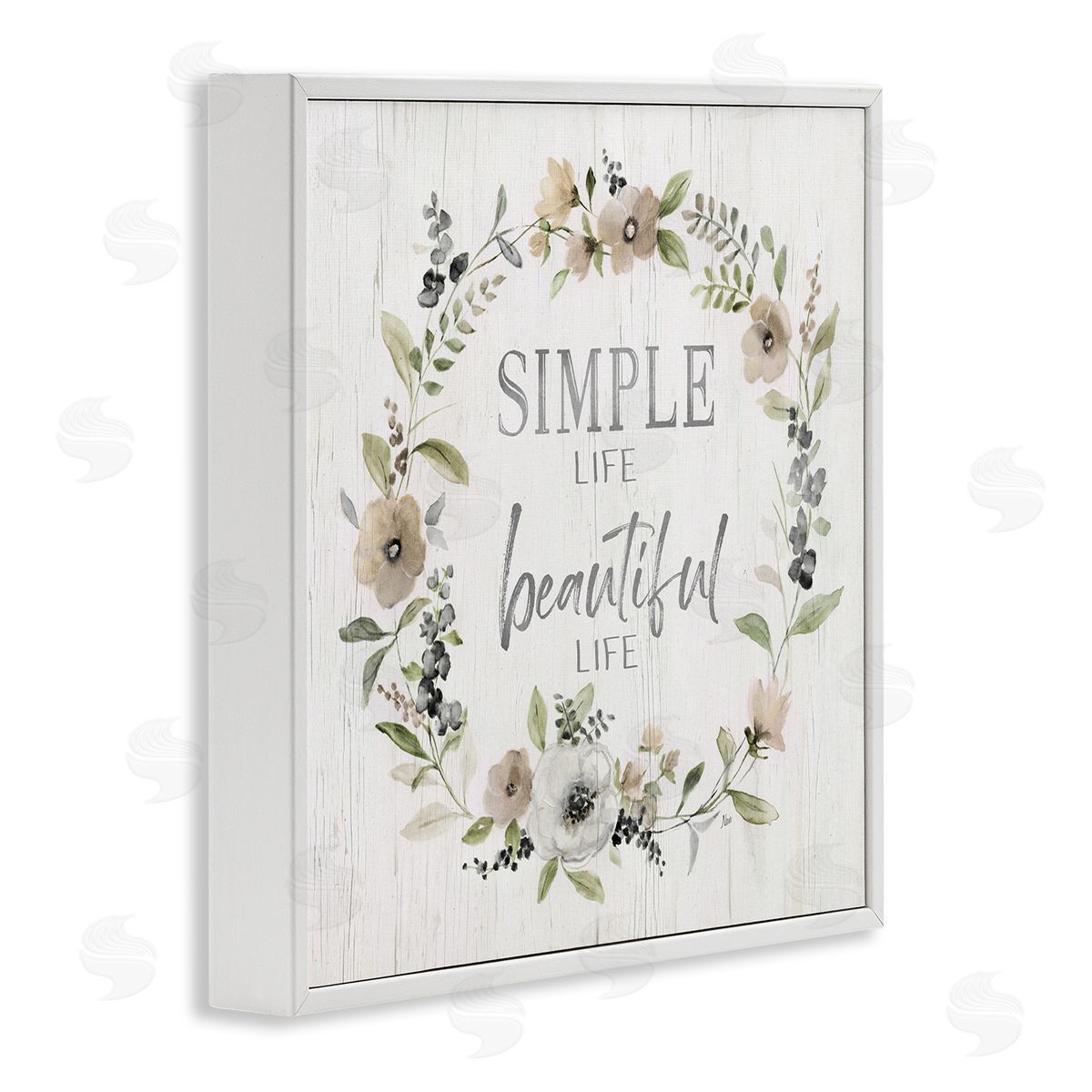 Nan Simple Beautiful Life Uplifting Flower Blossoms Phrase  White Framed Glicee Wall Art Print