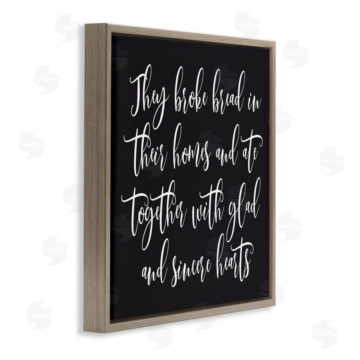 Lettered and Lined Spiritual Script Calligraphy Bible Verse Proverb Quote Brown Floating Frame Canvas Wall Art Print