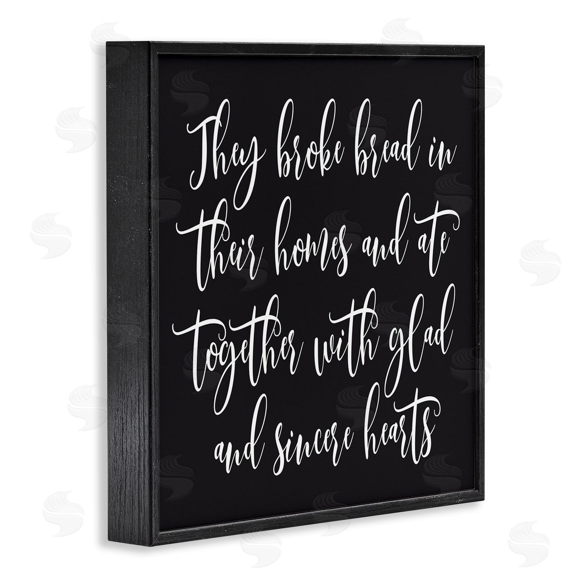 Lettered and Lined Spiritual Script Calligraphy Bible Verse Proverb Quote Black Framed Glicee Wall Art Print