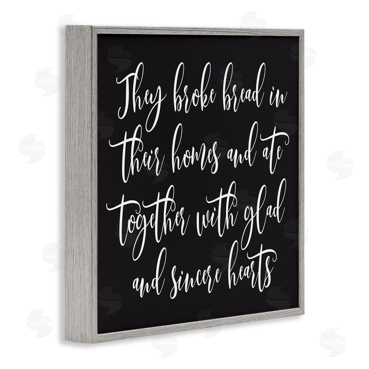 Lettered and Lined Spiritual Script Calligraphy Bible Verse Proverb Quote Gray Framed Glicee Wall Art Print