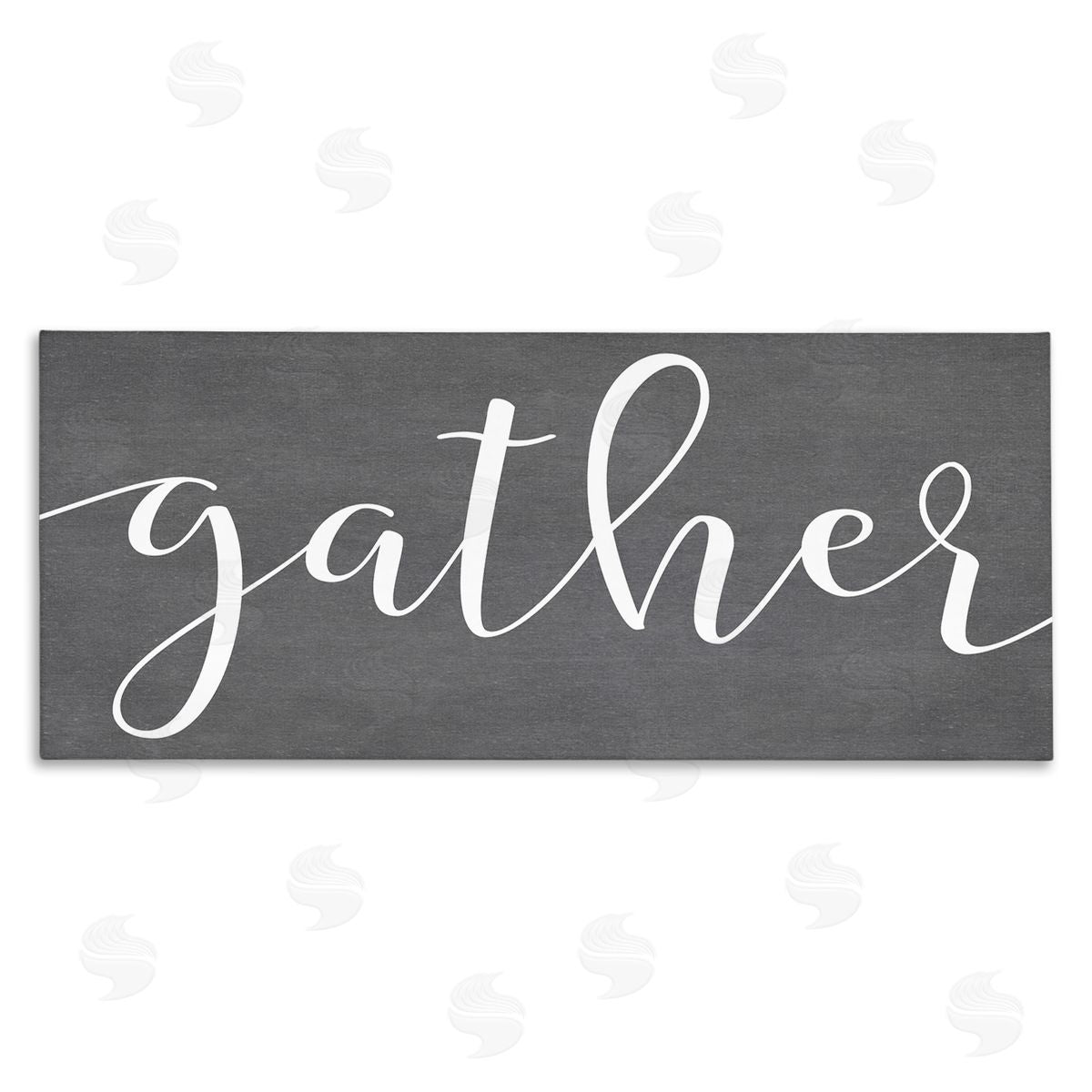 Lettered and Lined Gather Rustic Family Calligraphy Cursive Sign 