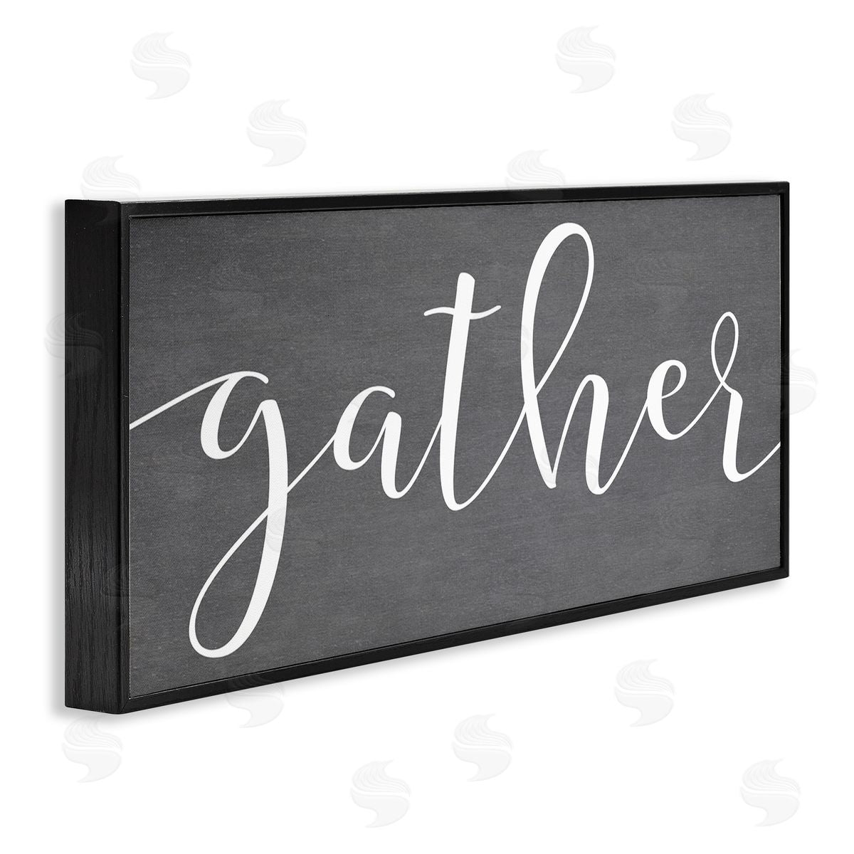 Lettered and Lined Gather Rustic Family Calligraphy Cursive Sign 