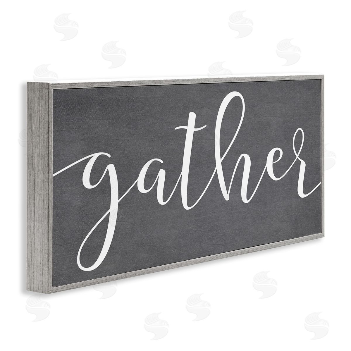 Lettered and Lined Gather Rustic Family Calligraphy Cursive Sign 