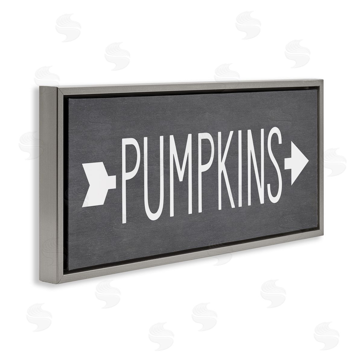 Lettered and Lined Pumpkins Rustic Seasonal Autumn Arrow Pointing Sign