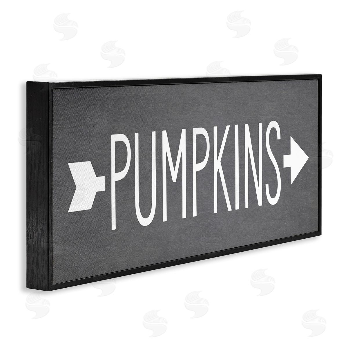 Lettered and Lined Pumpkins Rustic Seasonal Autumn Arrow Pointing Sign