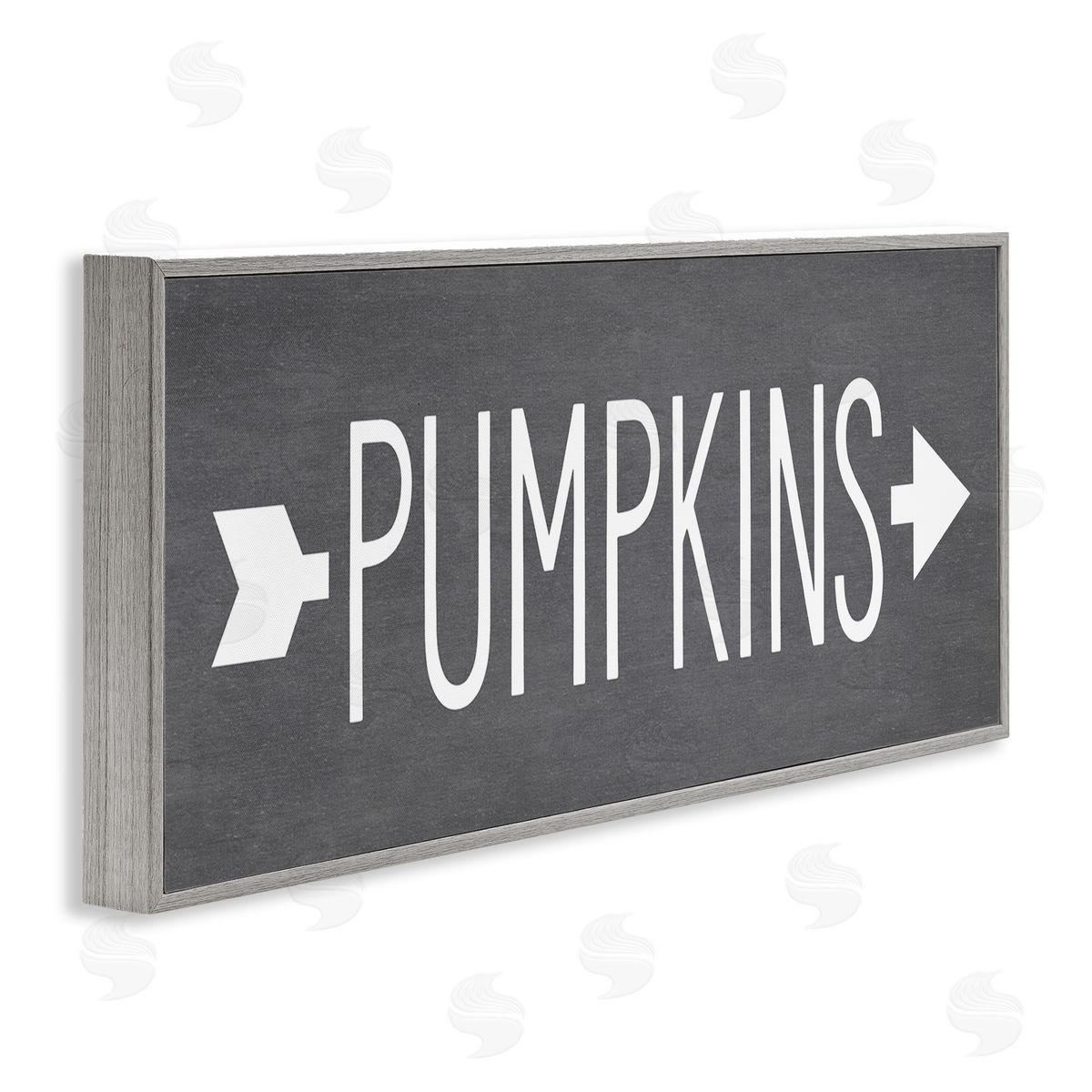 Lettered and Lined Pumpkins Rustic Seasonal Autumn Arrow Pointing Sign