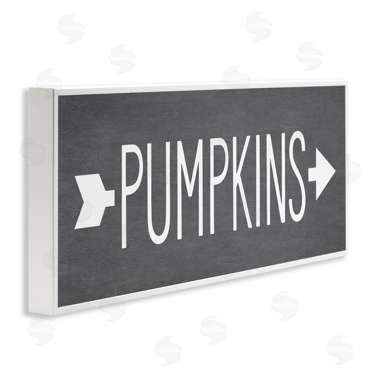 Lettered and Lined Pumpkins Rustic Seasonal Autumn Arrow Pointing Sign