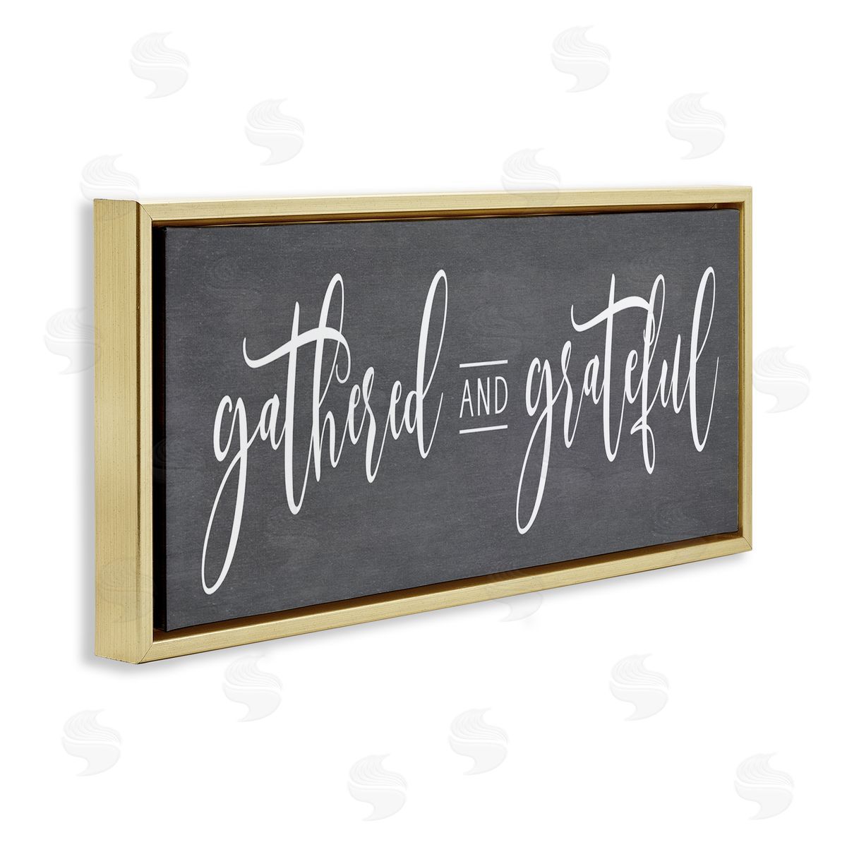 Lettered and Lined Gathered & Grateful Fancy Cursive Thankful Family