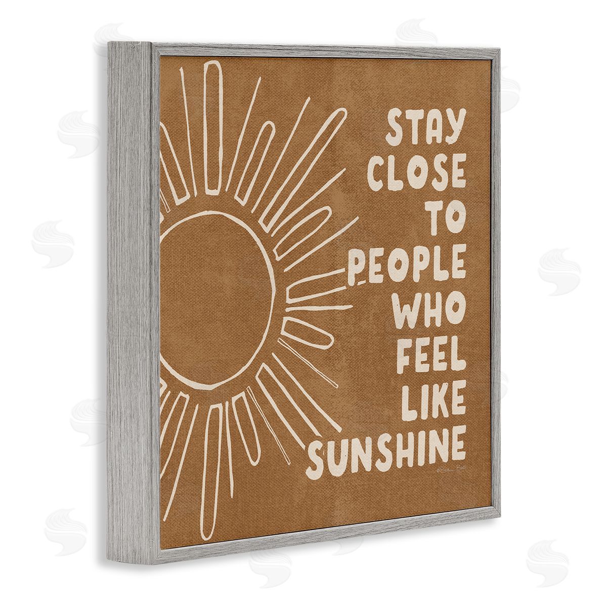 Susan Ball Feel Like Sunshine Supportive Friendship Boho Sun Rays Gray Framed Glicee Wall Art Print