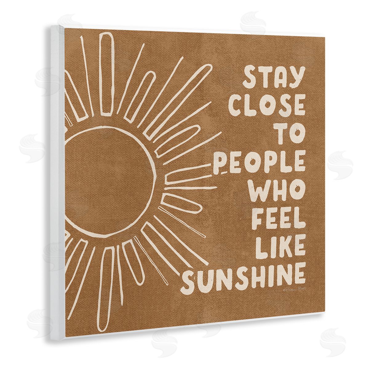 Susan Ball Feel Like Sunshine Supportive Friendship Boho Sun Rays Wooden Wall Plaque Art Print