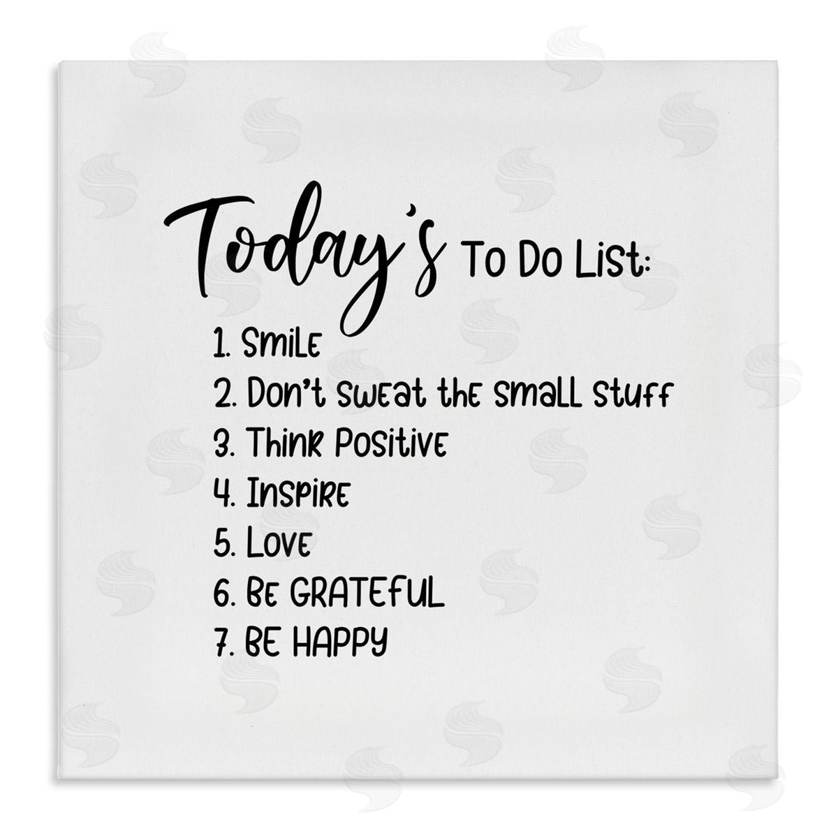 Yvonne Coleman Burney Uplifting To Do List Life Happiness Casual Typography Stretched Canvas Wall Art Print