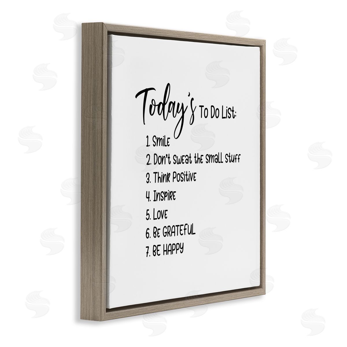 Yvonne Coleman Burney Uplifting To Do List Life Happiness Casual Typography Brown Floating Frame Canvas Wall Art Print