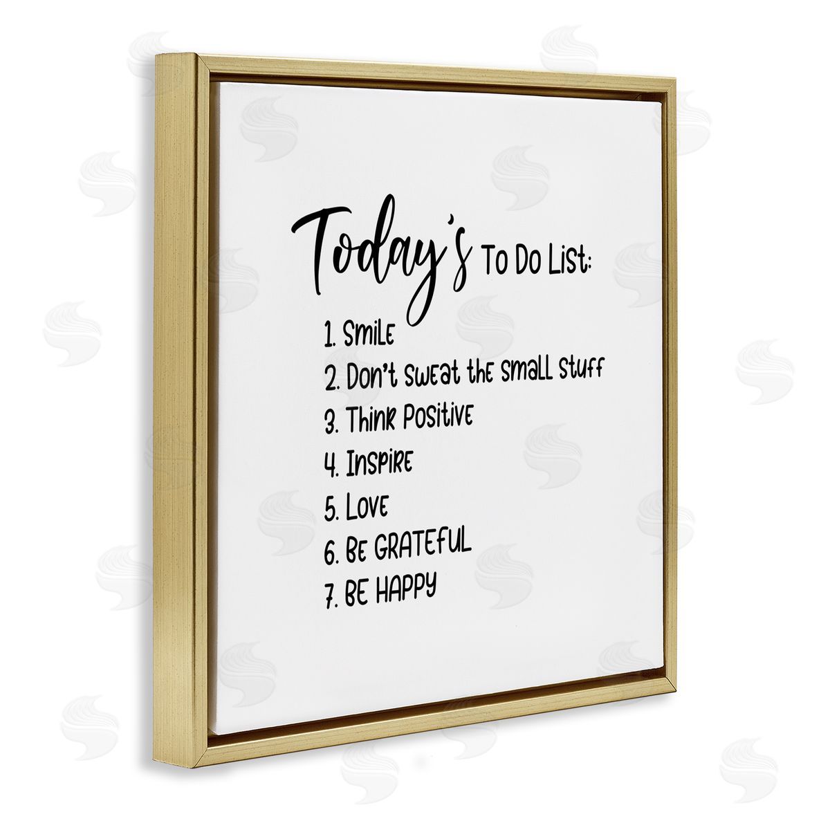 Yvonne Coleman Burney Uplifting To Do List Life Happiness Casual Typography Gold Floating Frame Canvas Wall Art Print