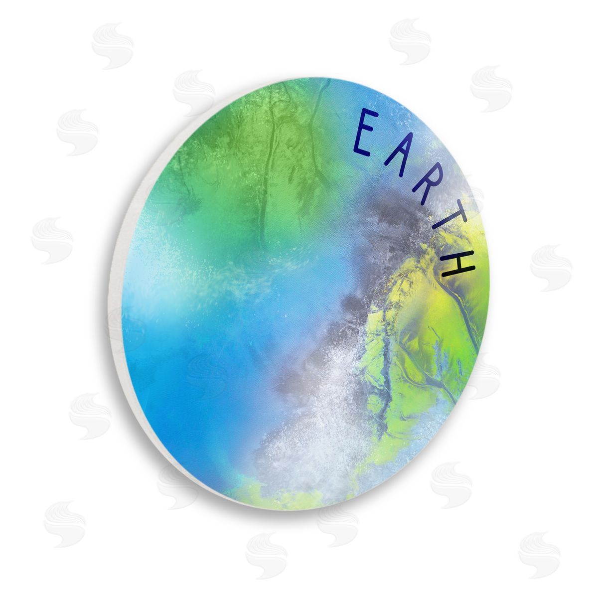 Stupell Studio Earth Abstract Aerial View Planet Astronomy Design Wooden Wall Plaque Art Print