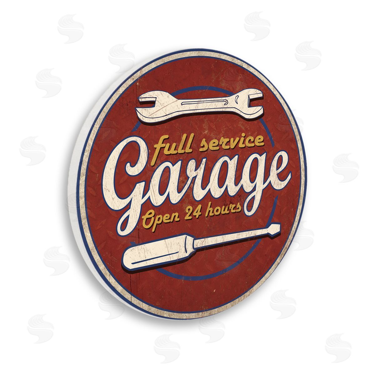 Masey St. Studios Vintage Full Service Garage Workshop Tools Sign Wooden Wall Plaque Art Print