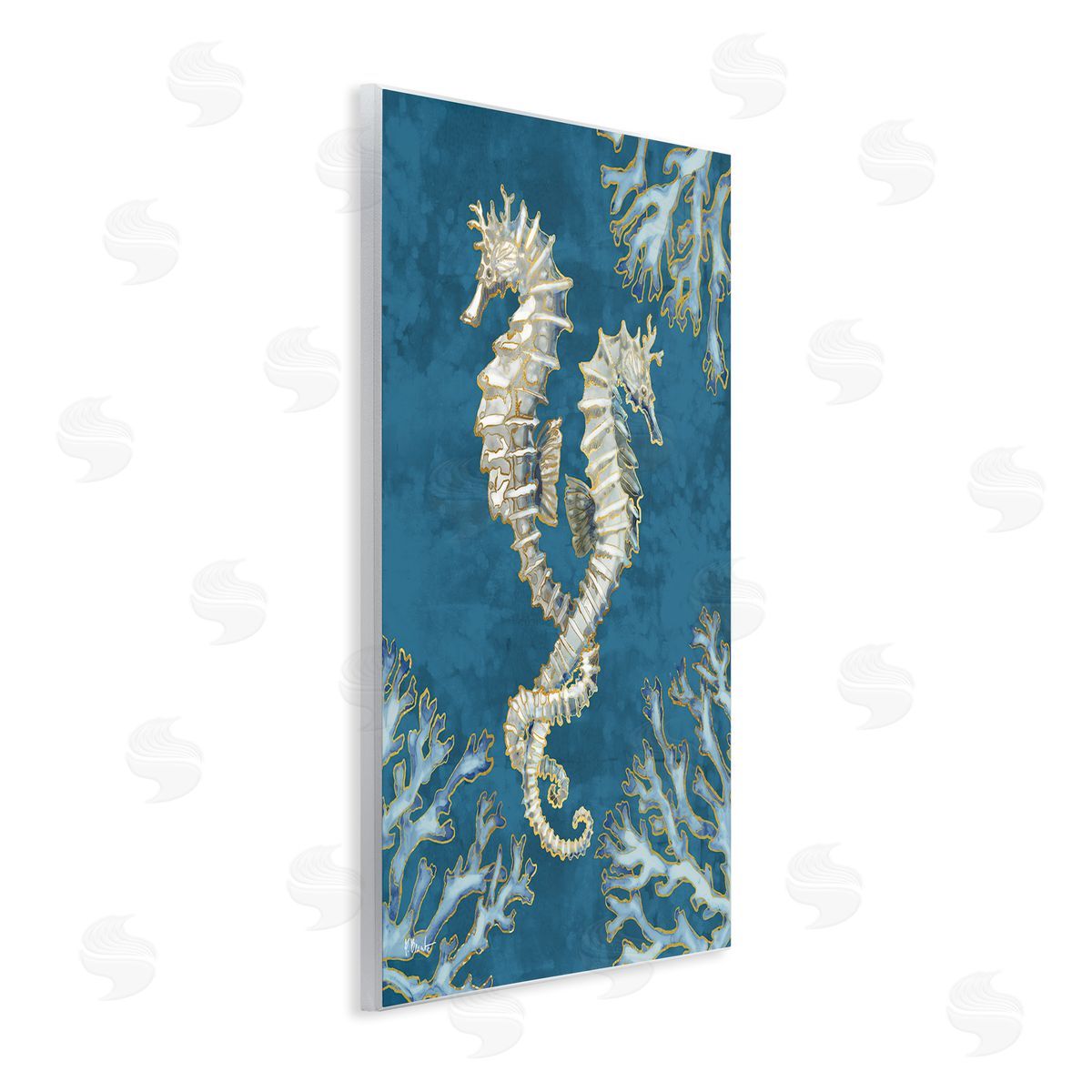 Intertwined Seahorses Playa Sealife Wood Plaque Wall Art, Home Decor by Paul Brent