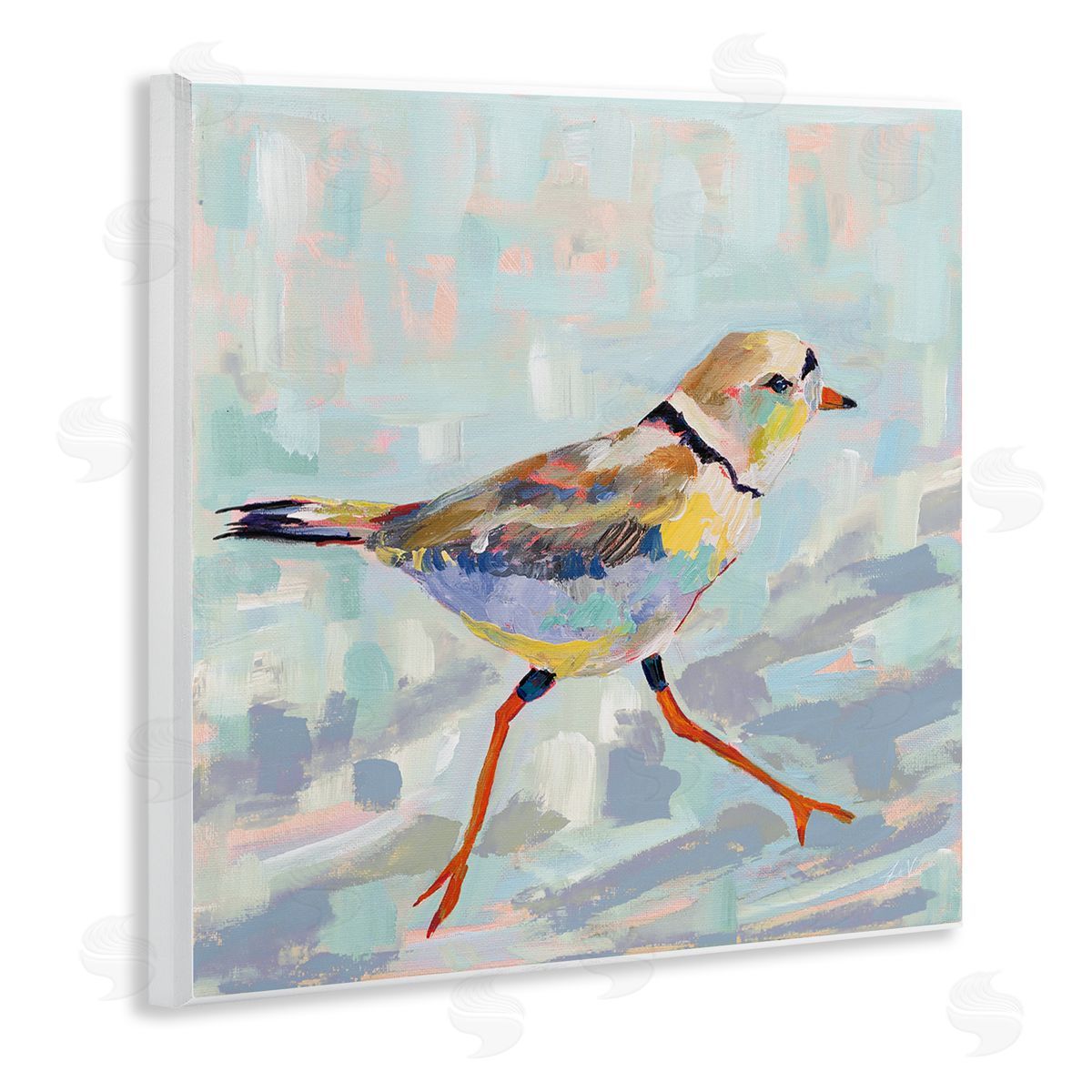 Jeanette Vertentes Coastal Plover Abstract Bird Wooden Wall Plaque Art Print