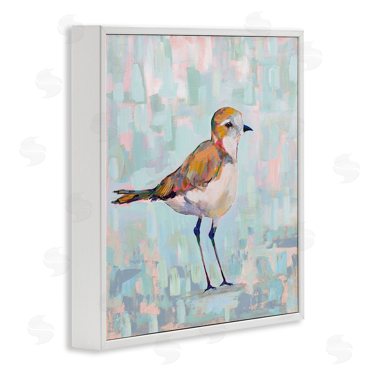Jeanette Vertentes Coastal Plover Nautical Bird White Framed Glicee Wall Art Print