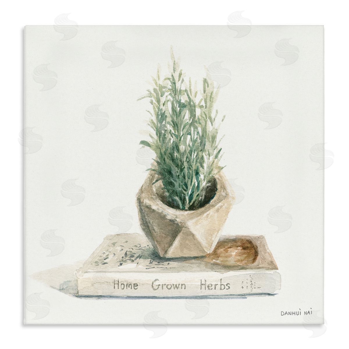 Danhui Nai Modest Herb Planter Book Stretched Canvas Wall Art Print